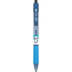 Pilot B2P "Bottle To Pen" Retractable Ballpoint Pens, Medium Point, 1.0mm, 82% Recycled, Translucent Blue Barrels, Black Ink, Pack of 12