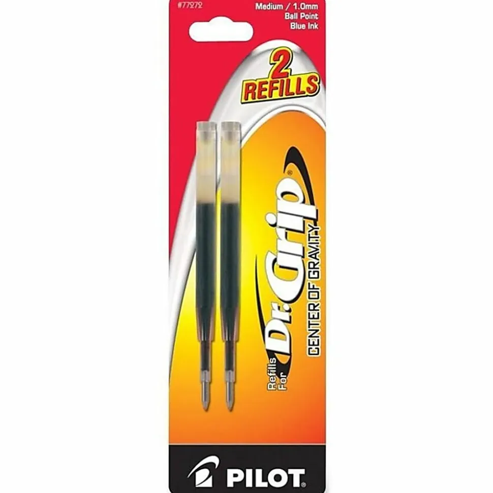 Pilot Dr. Grip Center of Gravity Pen Refills - 1 mm , Medium Point - Blue Ink - 2 / Pack