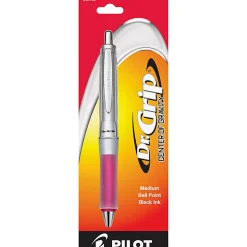 Pilot® Dr. Grip™ Center Of Gravity Ballpoint Pen, Medium Point, 1.0 mm, Pink Metallic Barrel, Black Ink