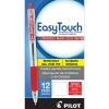 Pilot® EasyTouch Retractable Ballpoint Pens, Medium Point, 1.0 mm, Clear Barrel, Red Ink, Pack Of 12