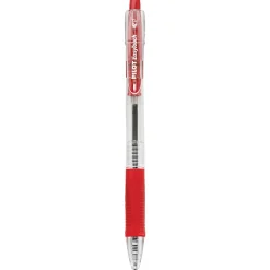 Pilot® EasyTouch Retractable Ballpoint Pens, Medium Point, 1.0 mm, Clear Barrel, Red Ink, Pack Of 12