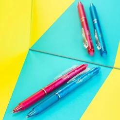 Pilot FriXion Ball Clicker Erasable Retractable Gel Pens, Pack of 3 pens, Fine Point, 0.7mm, Assorted Barrel Colors, Assorted Ink Colors