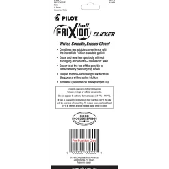 Pilot FriXion Ball Clicker Erasable Retractable Gel Pens, Pack of 3 pens, Fine Point, 0.7mm, Assorted Barrel Colors, Assorted Ink Colors
