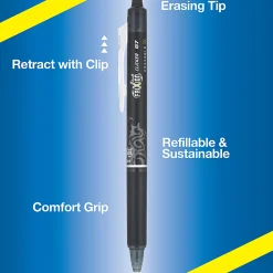 Pilot FriXion Ball Clicker Erasable Retractable Gel Pens, Pack of 3 pens, Fine Point, 0.7mm, Assorted Barrel Colors, Assorted Ink Colors