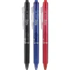 Pilot® FriXion® Ball Clicker Erasable Retractable Gel Pens, Pack of 3, Fine Point, 0.7 mm, Assorted Barrels, Assorted Ink Colors