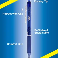 Pilot® FriXion® Ball Clicker Erasable Retractable Gel Pens, Pack of 3, Fine Point, 0.7 mm, Assorted Barrels, Assorted Ink Colors