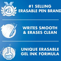 Pilot® FriXion® Ball Clicker Erasable Retractable Gel Pens, Pack of 3, Bold Point, 1.0 mm, Black Barrels, Black Ink