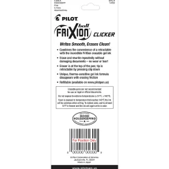 Pilot® FriXion® Ball Clicker Erasable Retractable Gel Pens, Pack of 3, Fine Point, 0.7mm, Assorted Barrels, Assorted Ink