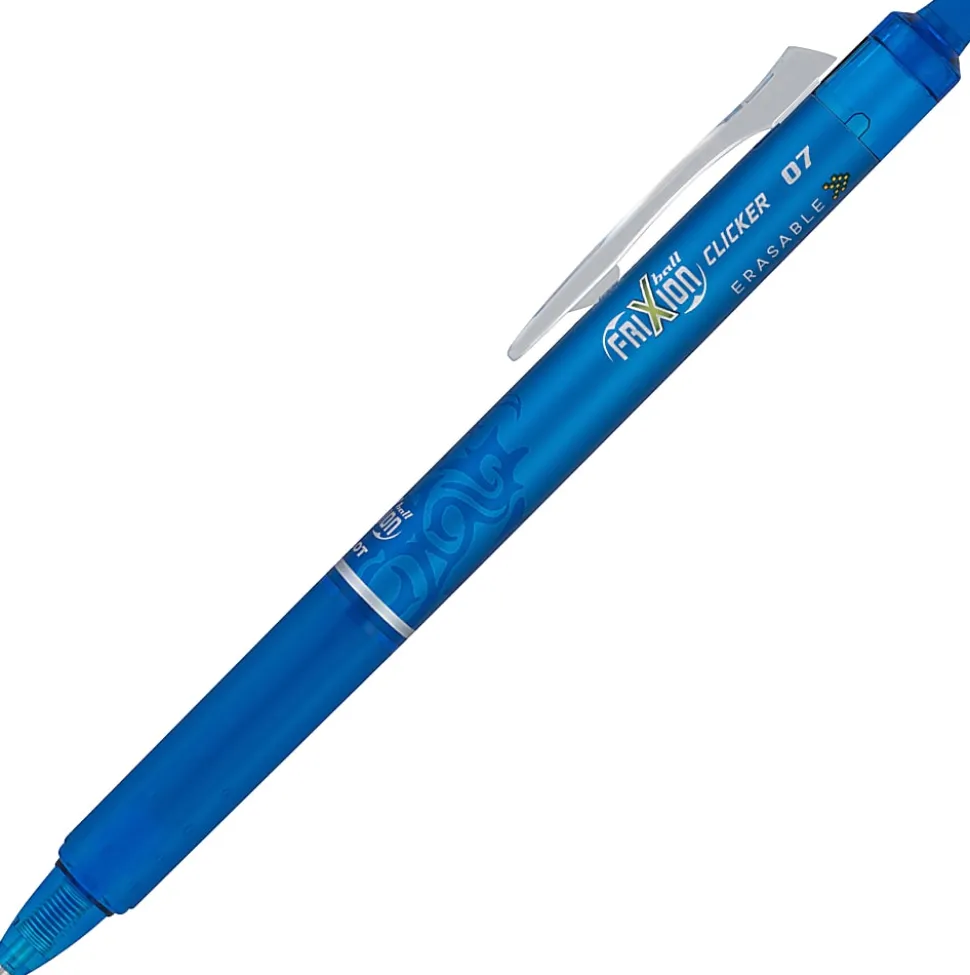 Pilot® FriXion® Ball Clicker Erasable Retractable Gel Pens, Pack of 3, Fine Point, 0.7mm, Assorted Barrels, Assorted Ink