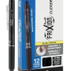 Pilot® FriXion® Ball Clicker Erasable Retractable Gel Pens, Pack of 12, Fine Point, 0.7 mm, Black Barrels, Black Ink