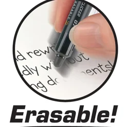 Pilot® FriXion® Ball Clicker Erasable Retractable Gel Pens, Pack of 12, Fine Point, 0.7 mm, Black Barrels, Black Ink