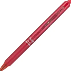 Pilot® FriXion® Ball Clicker Erasable Retractable Gel Pens, Pack of 12, Fine Point, 0.7 mm, Red Barrels, Red Ink