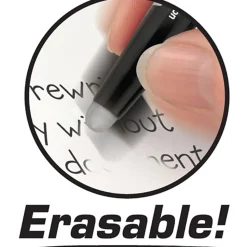 Pilot® FriXion® Ball Erasable Gel Pens, Pack of 12, Fine Point, 0.7 mm, Black Barrel, Black Ink