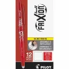 Pilot® FriXion® Ball Erasable Gel Pens, Pack of 12, Fine Point, 0.7 mm, Red Barrel, Red Ink