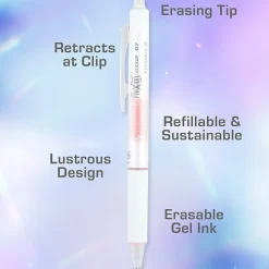 Pilot FriXion Clicker Aura Retractable Erasable Gel Ink Pens, Fine Point, 0.7mm, White Barrel, Assorted Ink, Pack of 3 Pens