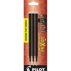 Pilot® FriXion Erasable Gel Pen Refills, Fine Point, 0.7 mm, Black Ink, Pack Of 3