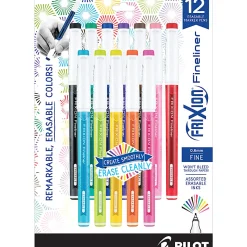 Pilot FriXion Fineliner Erasable Marker Pens 0.6 mm Fine Pen Point Gel based 12 / Set