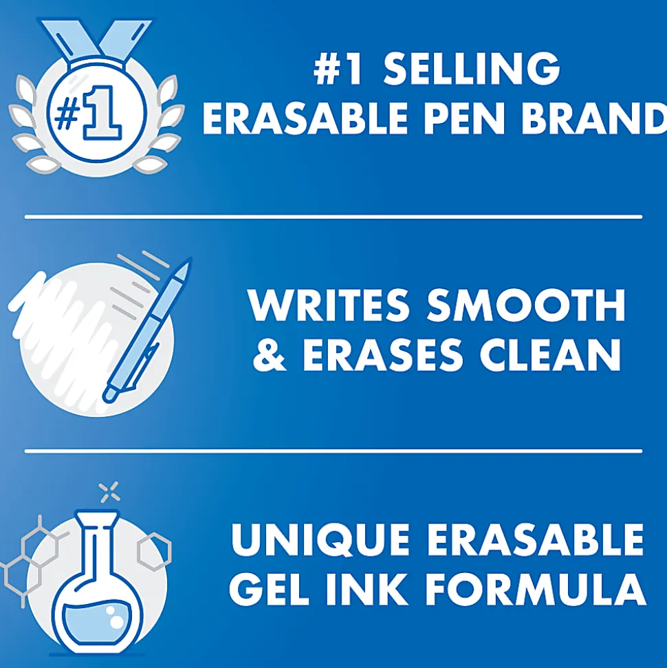 Pilot FriXion Synergy Clicker Retractable Erasable Gel Ink Pen, Extra Fine Point, 0.5mm, Black Barrel, Red Ink, Single Pen