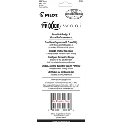 Pilot FriXion Waai Retractable Erasable Gel Ink Pens, Extra Fine Point, 0.5mm, Beige Barrels, Assorted Inks, Pack of 3 Pens, 21056