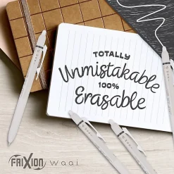 Pilot FriXion Waai Retractable Erasable Gel Ink Pens, Extra Fine Point, 0.5mm, Beige Barrels, Assorted Inks, Pack of 3 Pens, 21056