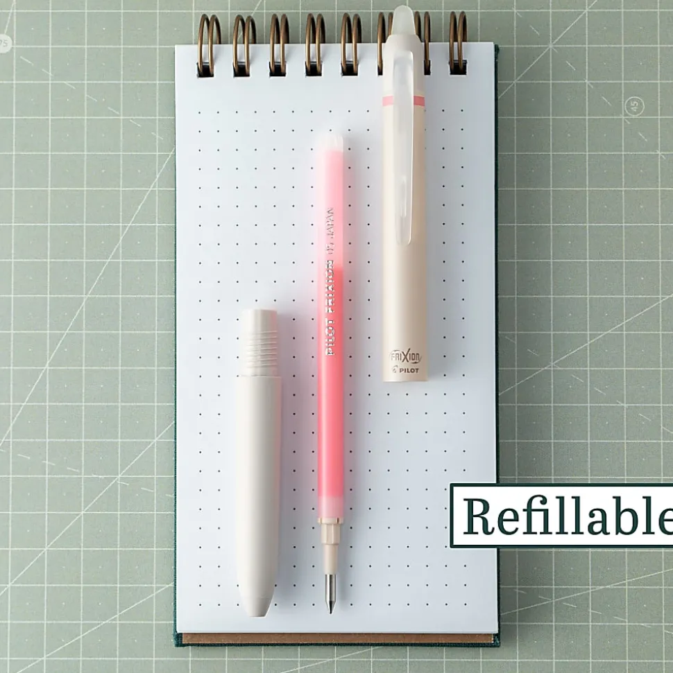 Pilot FriXion Waai Retractable Erasable Gel Ink Pen, Extra Fine Point, 0.5mm, Beige Barrel, Light Pink Ink, Single Pen