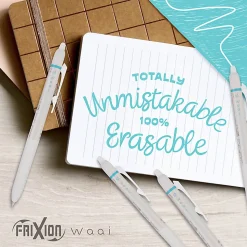 Pilot FriXion Waai Retractable Erasable Gel Ink Pen, Extra Fine Point, 0.5mm, Beige Barrel, Aqua Blue Ink, Single Pen