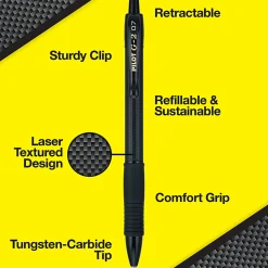 Pilot G2 Edge Gel Pen, Fine Point, 0.7mm, Black Barrel, Red Ink, Single Pen
