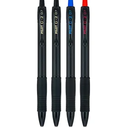 Pilot G2 Edge Gel Pens, Fine Point, 0.7mm, Black Barrel, Assorted Inks, Pack of 4 Pens