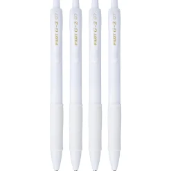 Pilot G2 Edge White Gel Pens, Fine Point, 0.7mm, White Barrels, Black Ink, Pack of 4 pens