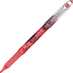 Pilot® Gel Ink Rollerball Pens, P-700, Fine Point, 0.7 mm, Red Barrel, Red Ink, Pack Of 12 Pens