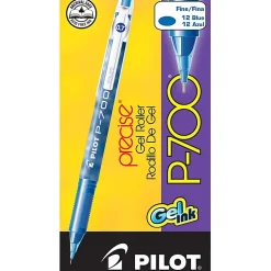 Pilot® Gel Ink Rollerball Pens, P-700, Fine Point, 0.7 mm, Blue Barrel, Blue Ink, Pack Of 12 Pens