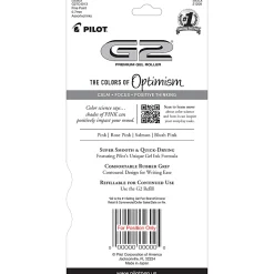 Pilot G2 Gel Pen, Fine Point, 0.7mm, Transparent barrel, Assorted pink inks, Pack of 4 pens
