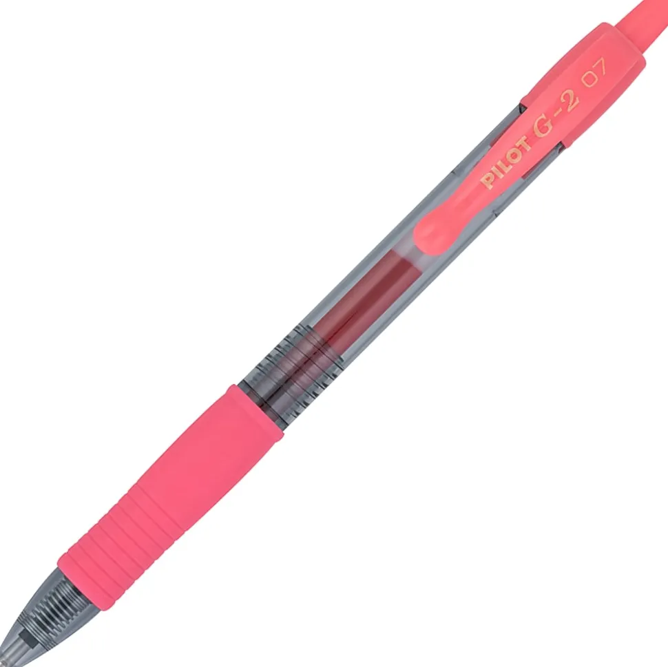Pilot G2 Inspiration Gel Pens, Fine Point, 0.7 mm, Clear Barrels, Assorted Ink, Tub Of 36 Pens
