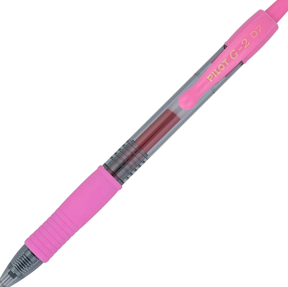 Pilot G2 Inspiration Gel Pens, Fine Point, 0.7 mm, Clear Barrels, Assorted Ink, Tub Of 36 Pens