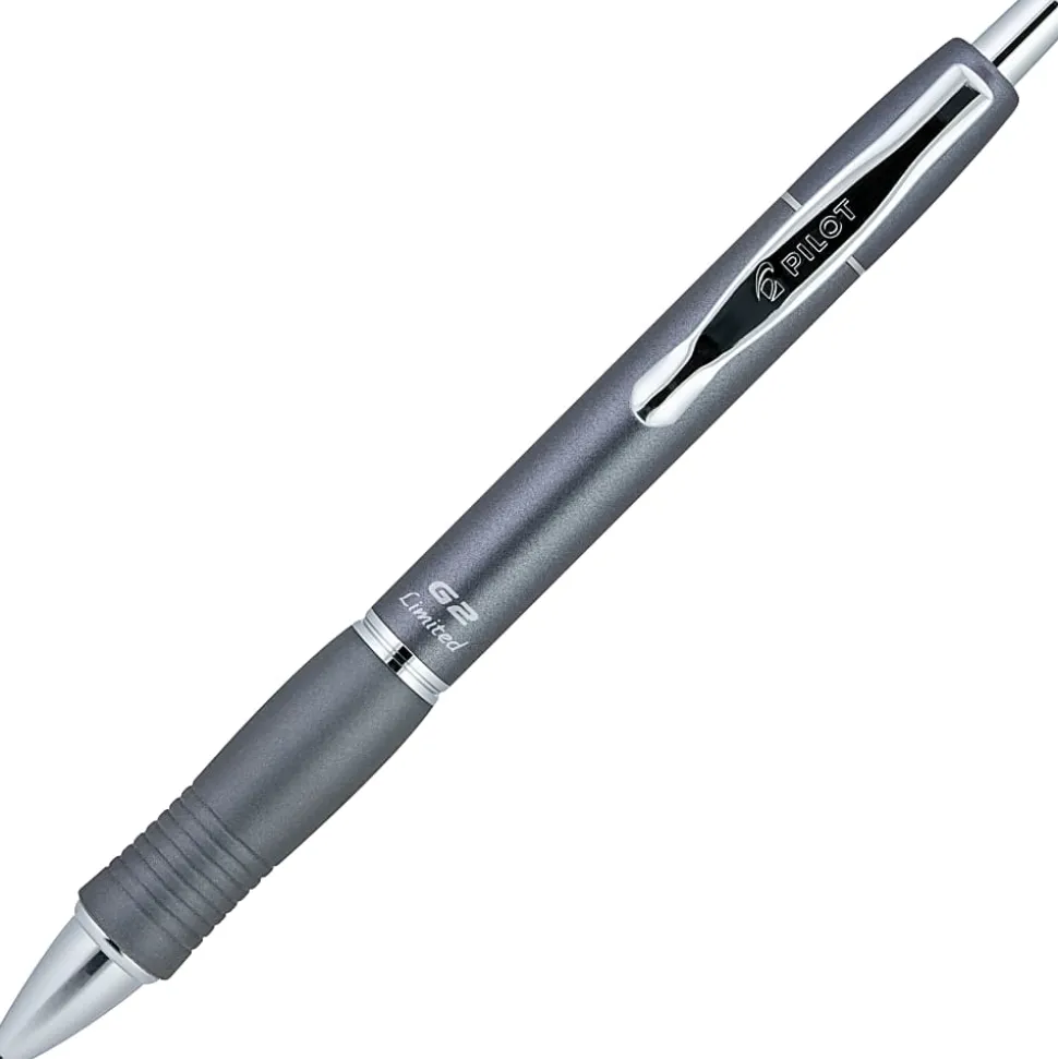Pilot G2 Limited Premium Metal Gel Pen, Fine Point, 0.7 mm, Assorted Barrel Color, Black Ink