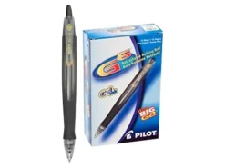 Pilot® G-6 Retractable Gel Ink Rollerball Pens, Fine Point, 0.7 mm, Black Barrel, Black Ink, Pack Of 12 Pens