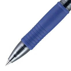 Pilot G2 Retractable Gel Pen, Fine Point, 0.7mm, Clear Barrels, Blue Ink, Tub Of 36 Pens