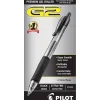 Pilot G2 Retractable Gel Pens, Extra Fine Point, 0.5 mm, Clear Barrels, Black Ink, Pack Of 12