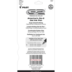 Pilot G2 Retractable Gel Pens, Fine Point, 0.7mm, Clear Barrels, Black Ink, Pack Of 4 Pens