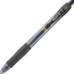 Pilot G2 Retractable Gel Pens, Pack Of 36, Bold Point, 1.0 mm, Clear Barrel, Black Ink