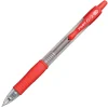 Pilot G2 Retractable Gel Pens, Ultra Fine Point, 0.38 mm, Clear Barrels, Red Ink, Pack Of 12
