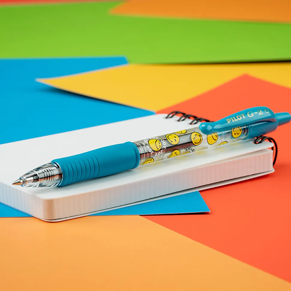 Pilot G2 | SmileyWorld Gel Pen, Fine Point, 0.7mm, Turquoise Ink, Single Pen