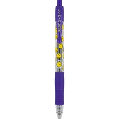 Pilot G2 | SmileyWorld Gel Pen, Fine Point, 0.7mm, Iris Blue Ink, Single Pen