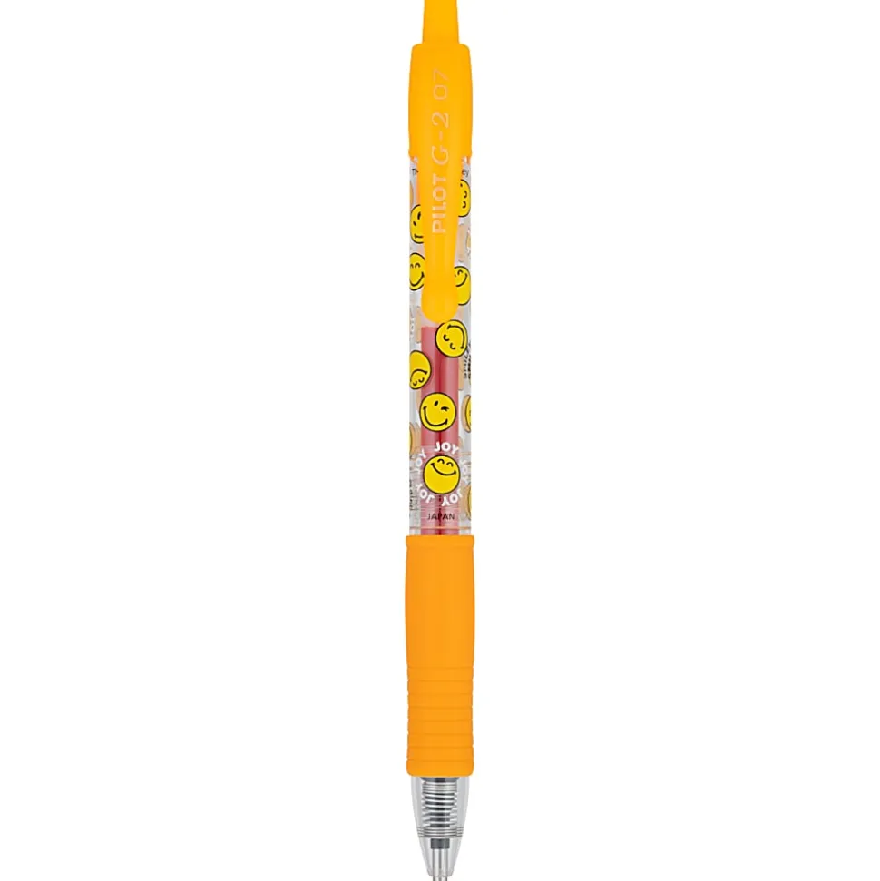 Pilot G2 | SmileyWorld Gel Pen, Fine Point, 0.7mm, Apricot Ink, Single Pen