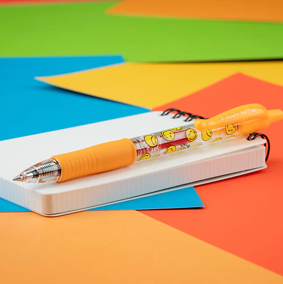 Pilot G2 | SmileyWorld Gel Pen, Fine Point, 0.7mm, Apricot Ink, Single Pen