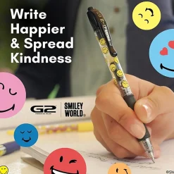 Pilot G2 | SmileyWorld Gel Pen, Fine Point, 0.7mm, Translucent Barrel, Blue Ink, Single Pen