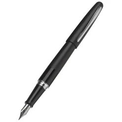 Pilot® MR Fountain Pen, Metropolitan Collection, Classic Design, Medium Nib, Black Barrel, Black Ink