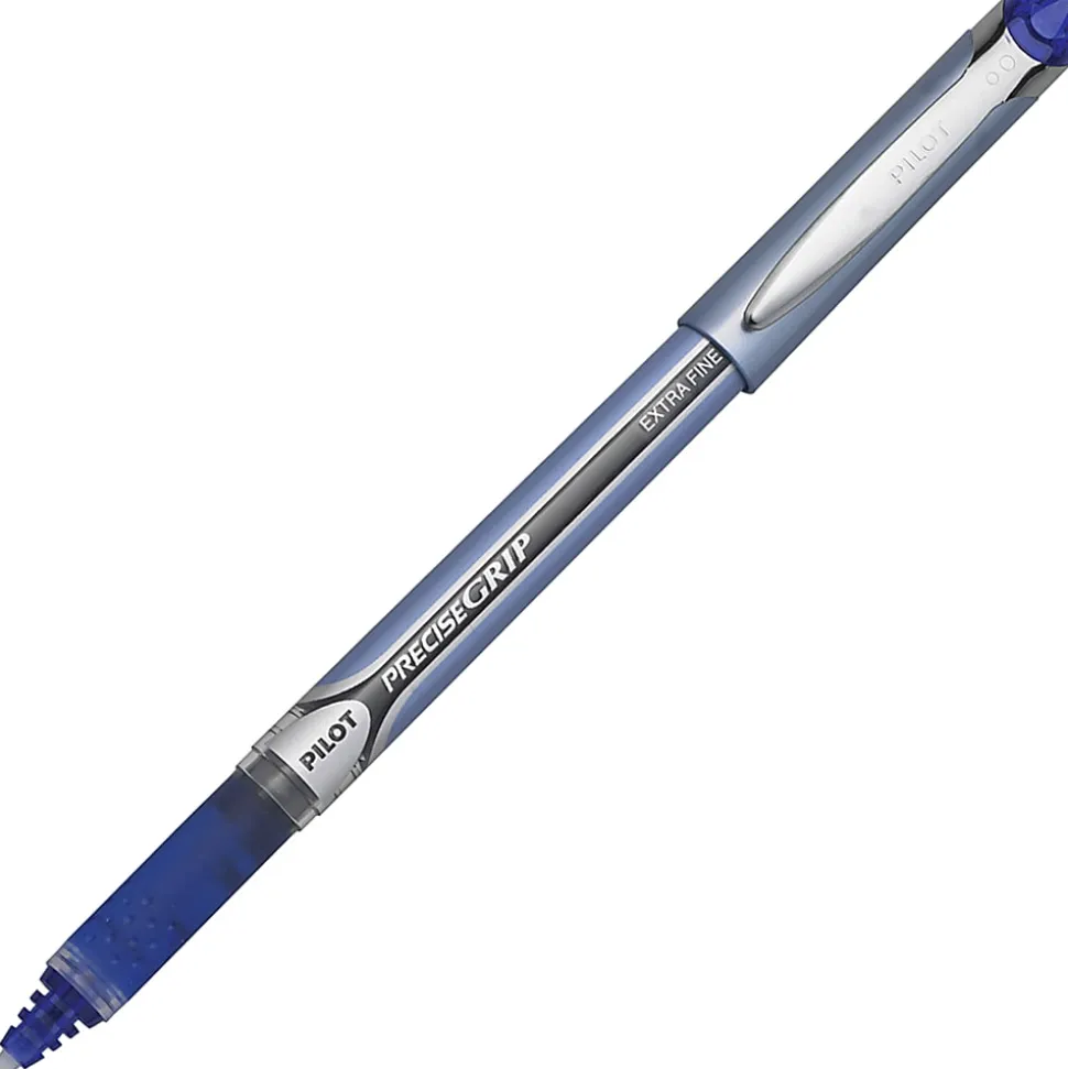 Pilot® Precise Grip™ Liquid Ink Rollerball Pens, Bold Point, 1.0 mm, Black Metallic Barrel, Black Ink, Pack Of 12 Pens