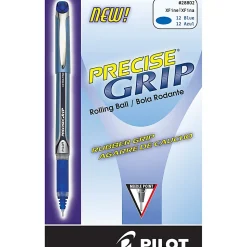 Pilot® Precise Grip™ Liquid Ink Rollerball Pens, Bold Point, 1.0 mm, Black Metallic Barrel, Black Ink, Pack Of 12 Pens