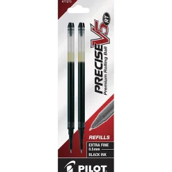 Pilot® Precise™ Liquid Ink Retractable Rollerball Refills, V5, 0.5 mm, Extra-Fine Point, Black, Pack Of 2